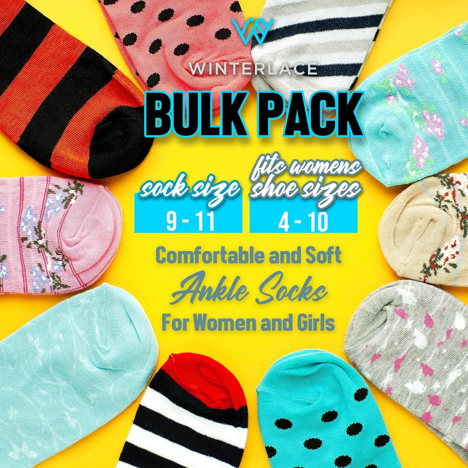 48 Pairs Womens Low Cut Ankle Socks, Comfortable Lightweight Breathable Athletic Bulk Pack Wholesale