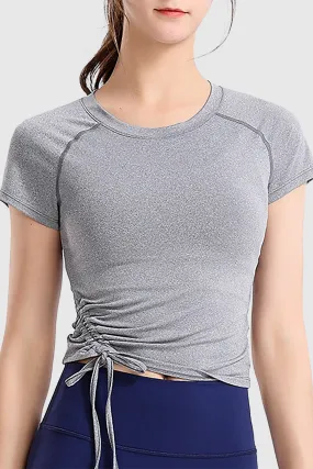 Asymmetric Self-Tie T-Shirt