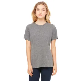 Bella   Canvas Women's Grey Triblend Relaxed Jersey Short-Sleeve T-Shirt