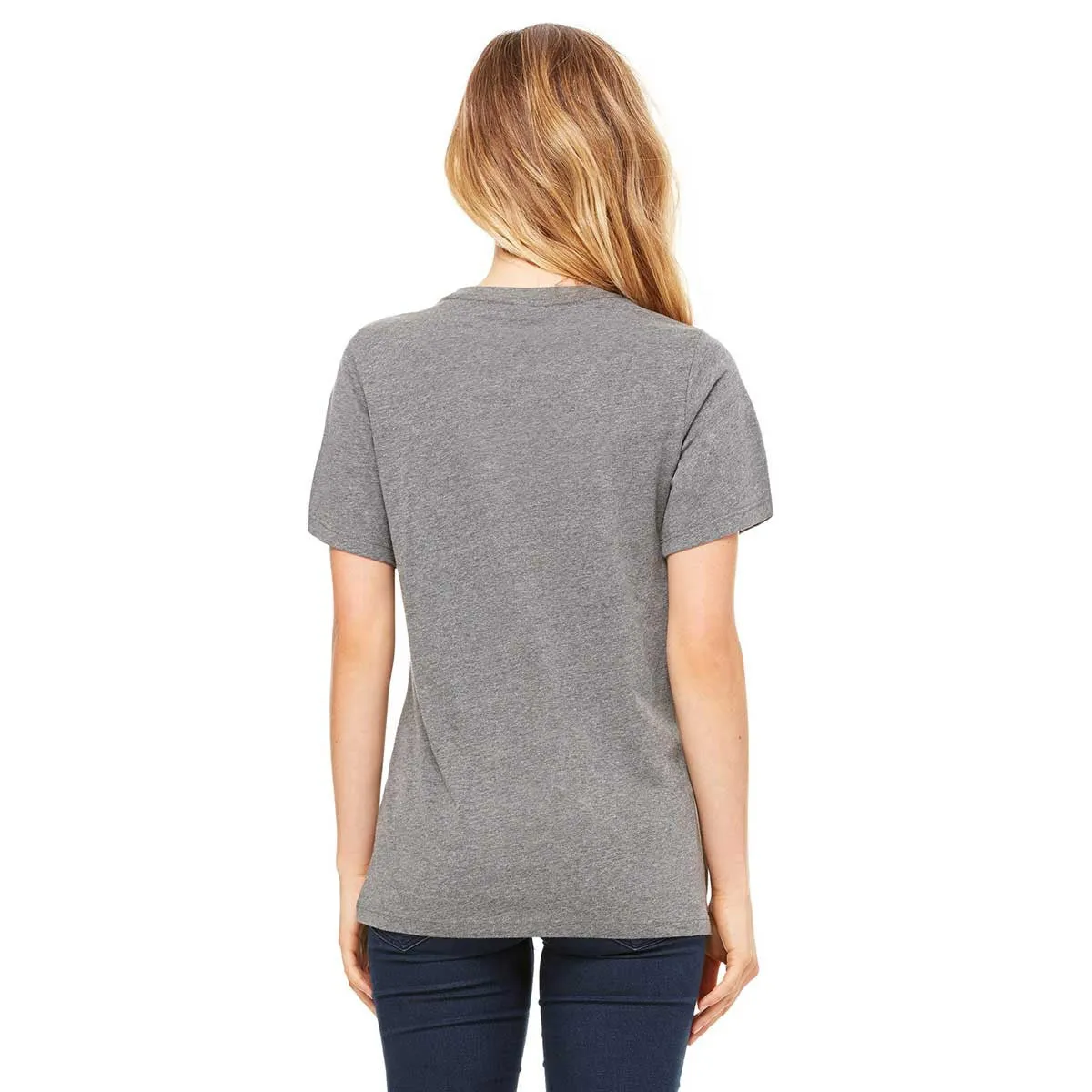 Bella   Canvas Women's Grey Triblend Relaxed Jersey Short-Sleeve T-Shirt