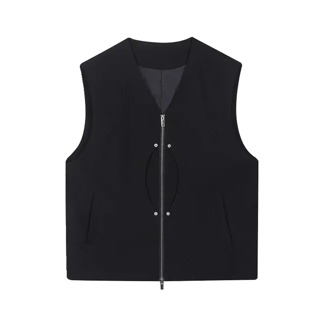 Casual Pocket Simple Zipper Vest