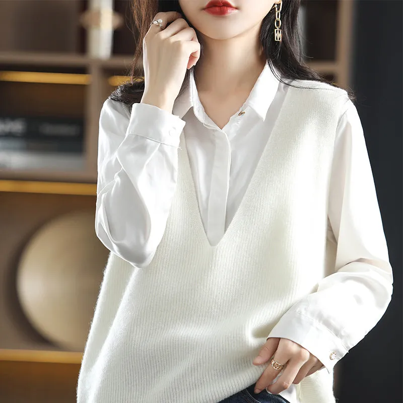Casual Women Deep V Knitted Vest