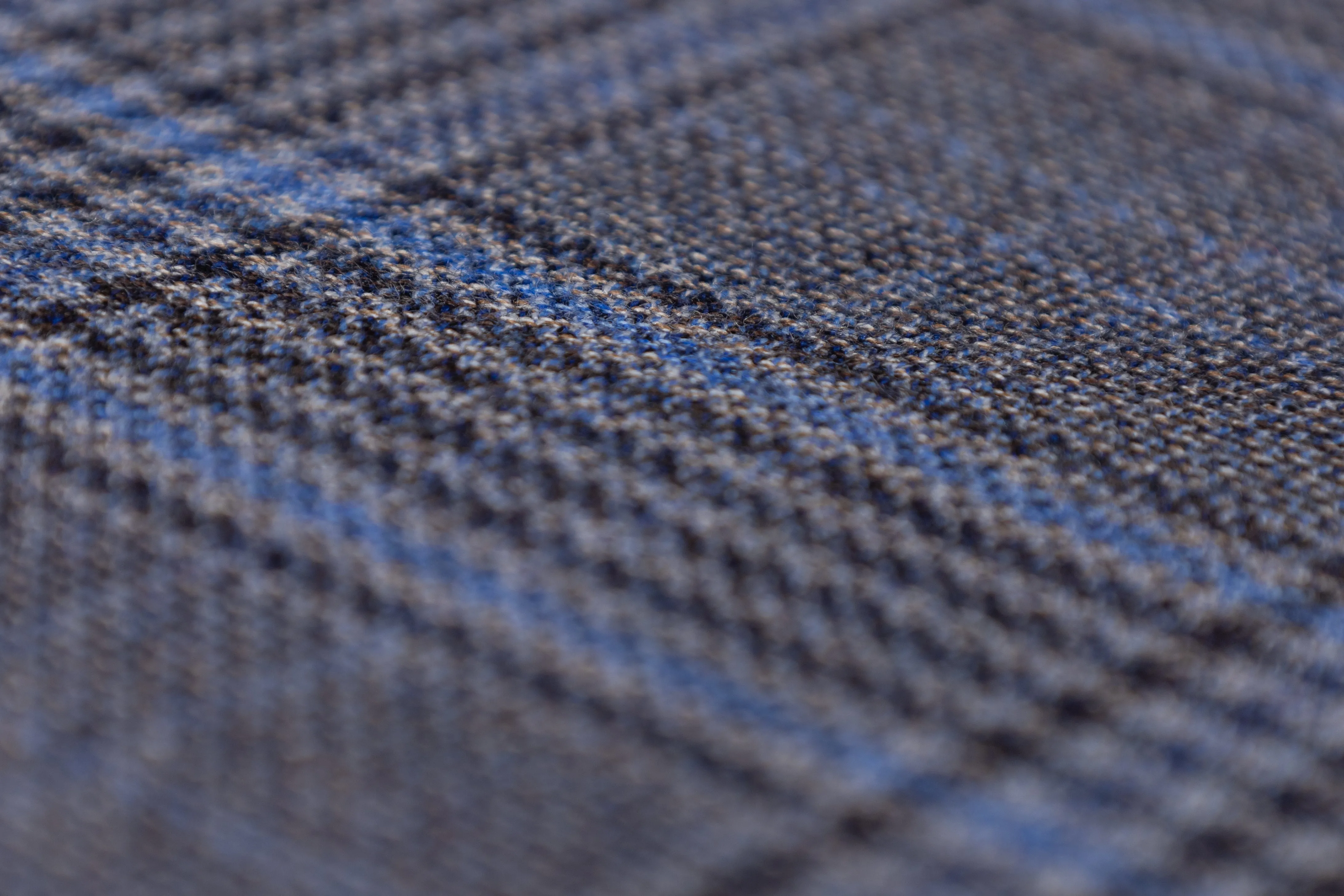 Checked Italian Wool Suiting - Blue / Gray