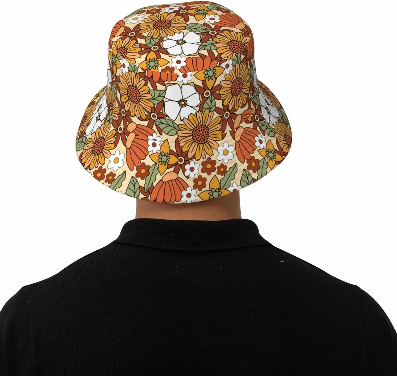 Chic Wildflowers Bucket Hat Summer Packable Fisherman Cap Beach Travel Sun Hat for Unisex Men Women