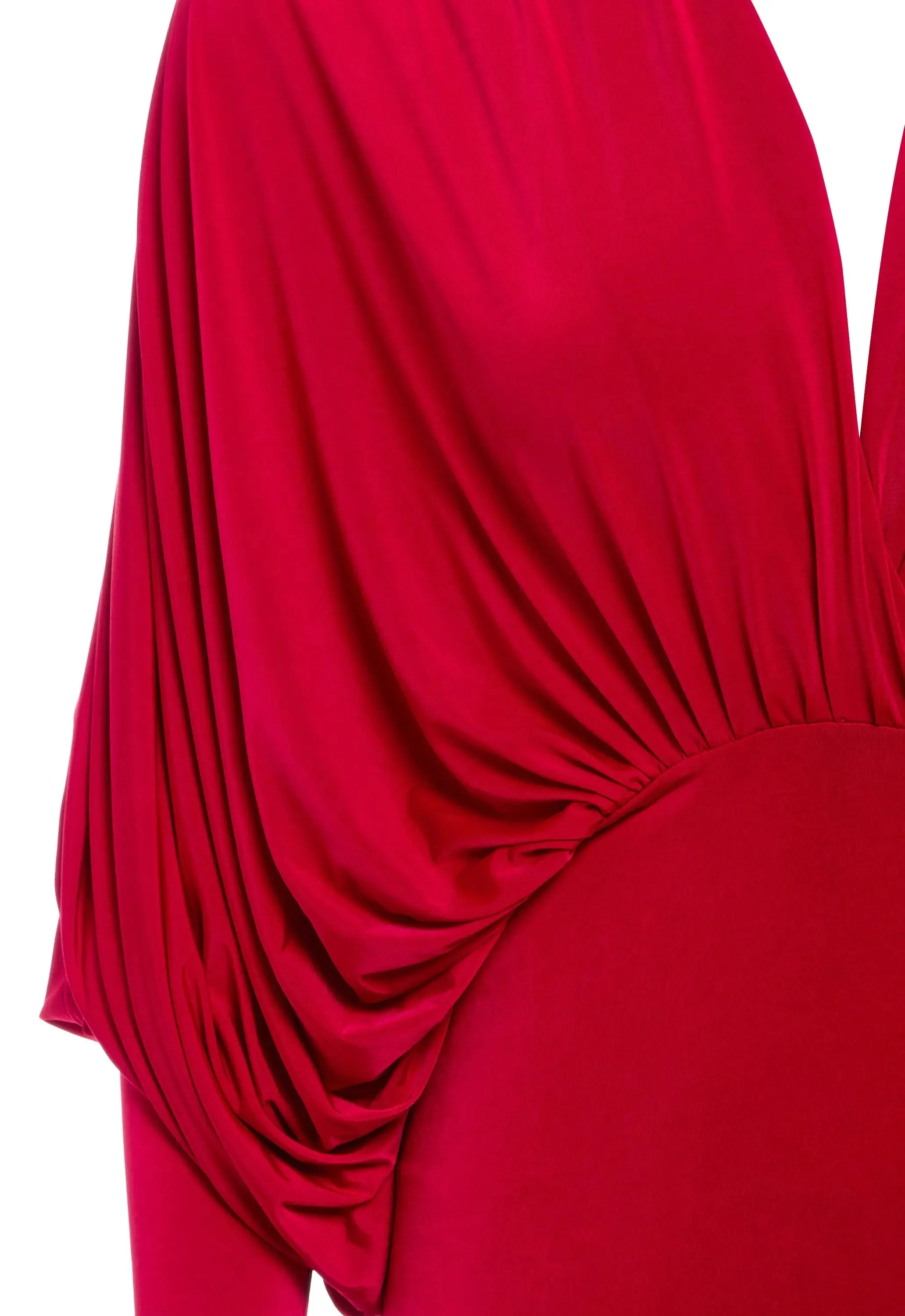 Crimson Chic Batwing Bodycon Dress