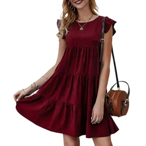 Elegant Cap Sleeve Flowy Dress for Women