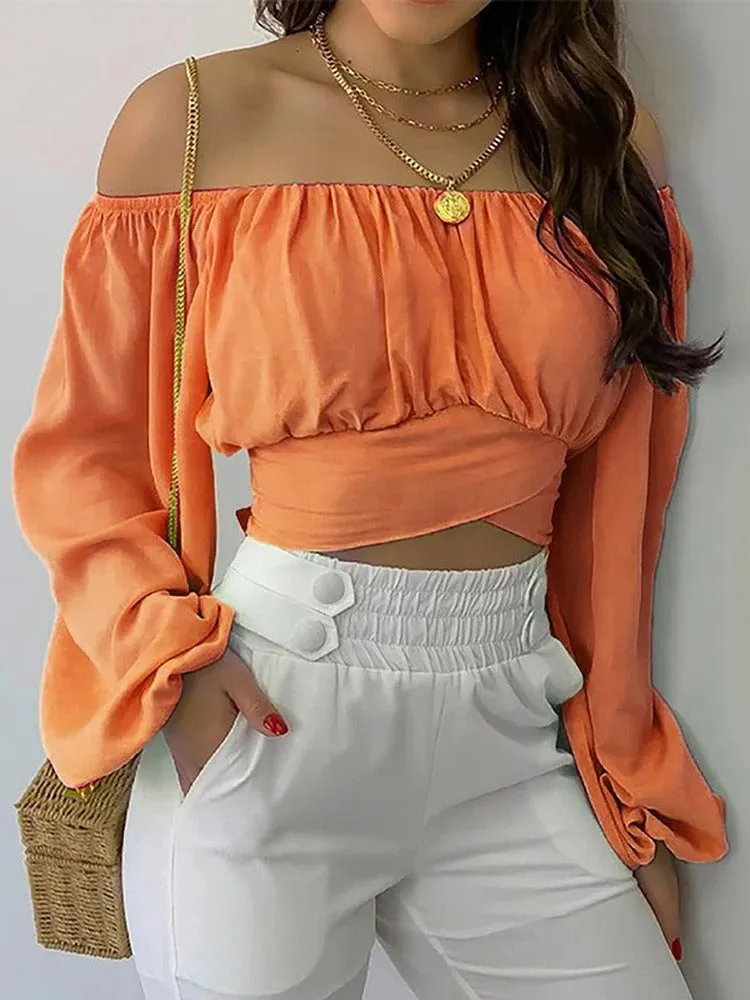 Ember - Chic Off-Shoulder Lace Blouse for Women
