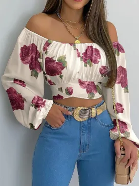 Ember - Chic Off-Shoulder Lace Blouse for Women