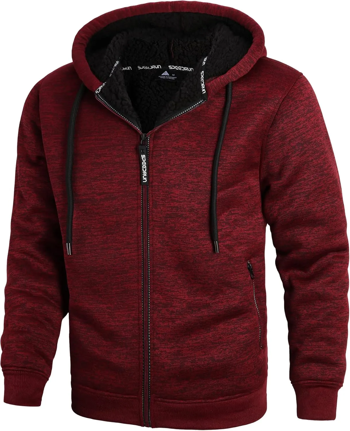 GEEK LIGHTING Men's Hoodie Heavyweight Fleece Sweatshirt Comfortable Full Zip Up Thick Sherpa Lined for Men Outdoor Activity