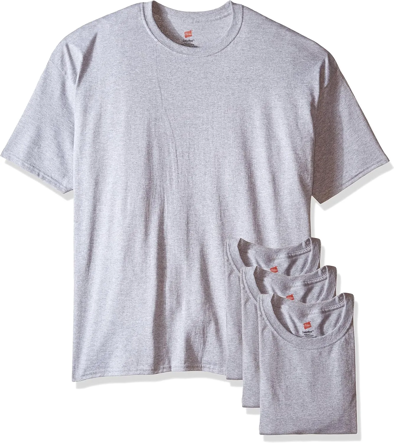 Hanes Men's Ecosmart T-Shirt (Pack of 4), Light Steel, X-Large