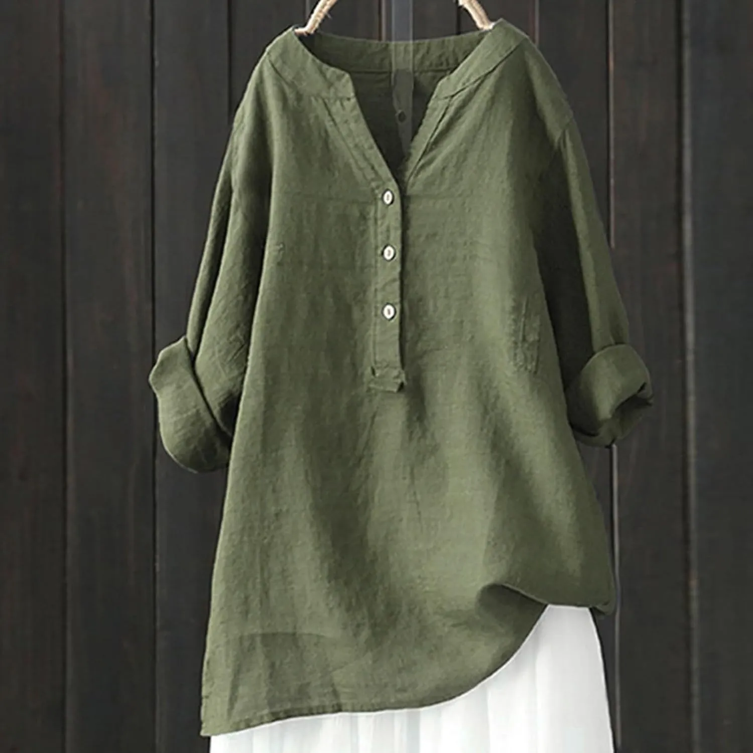 Linen Oversize Shirts Womens Button Roll Long Sleeve Tops Causal Elegant Dress Shirt Loose Chic Summer Linen Clothes