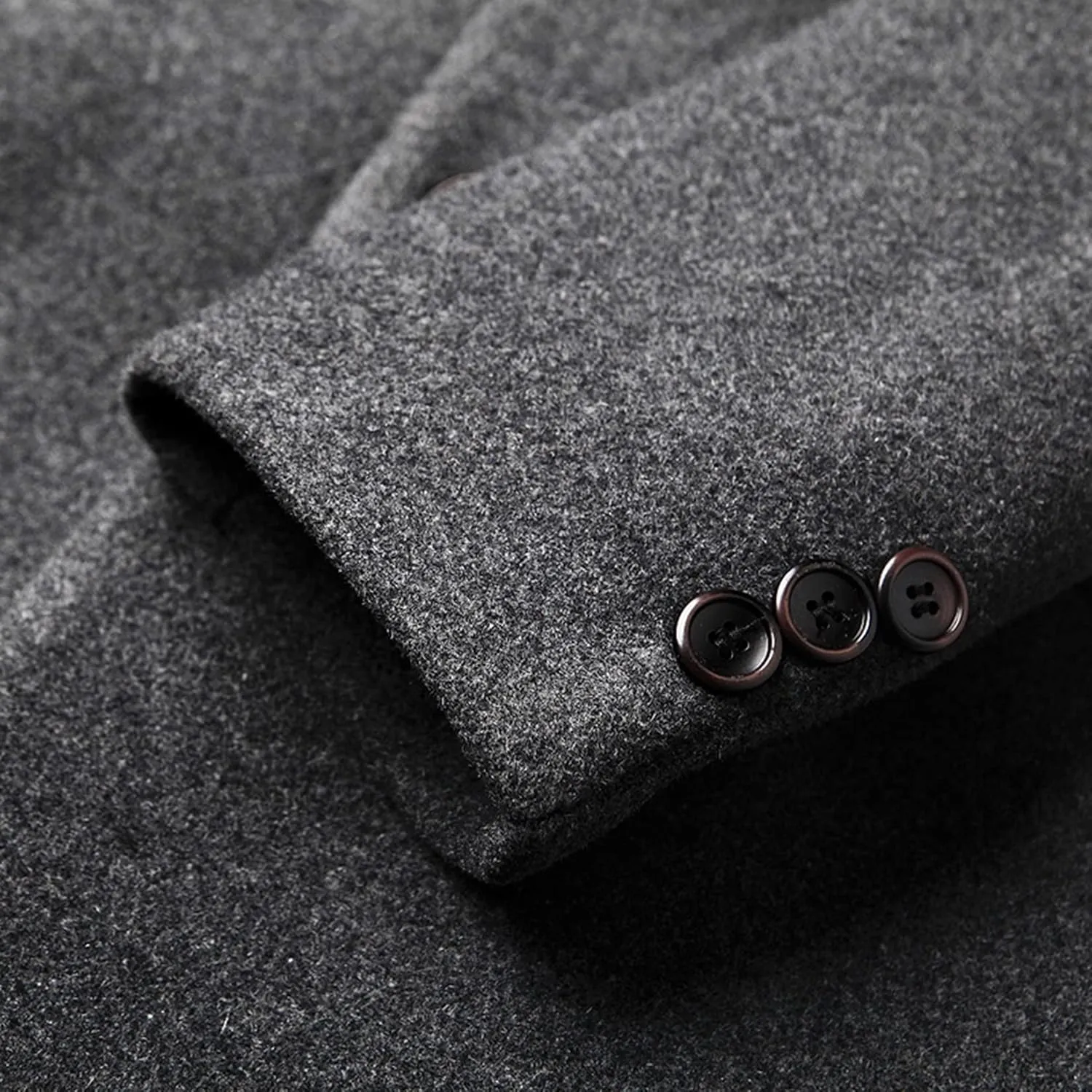 Lu's Chic Men's Single Breasted Trench Coat Button Down Overcoat Warm Dress Pea Coats