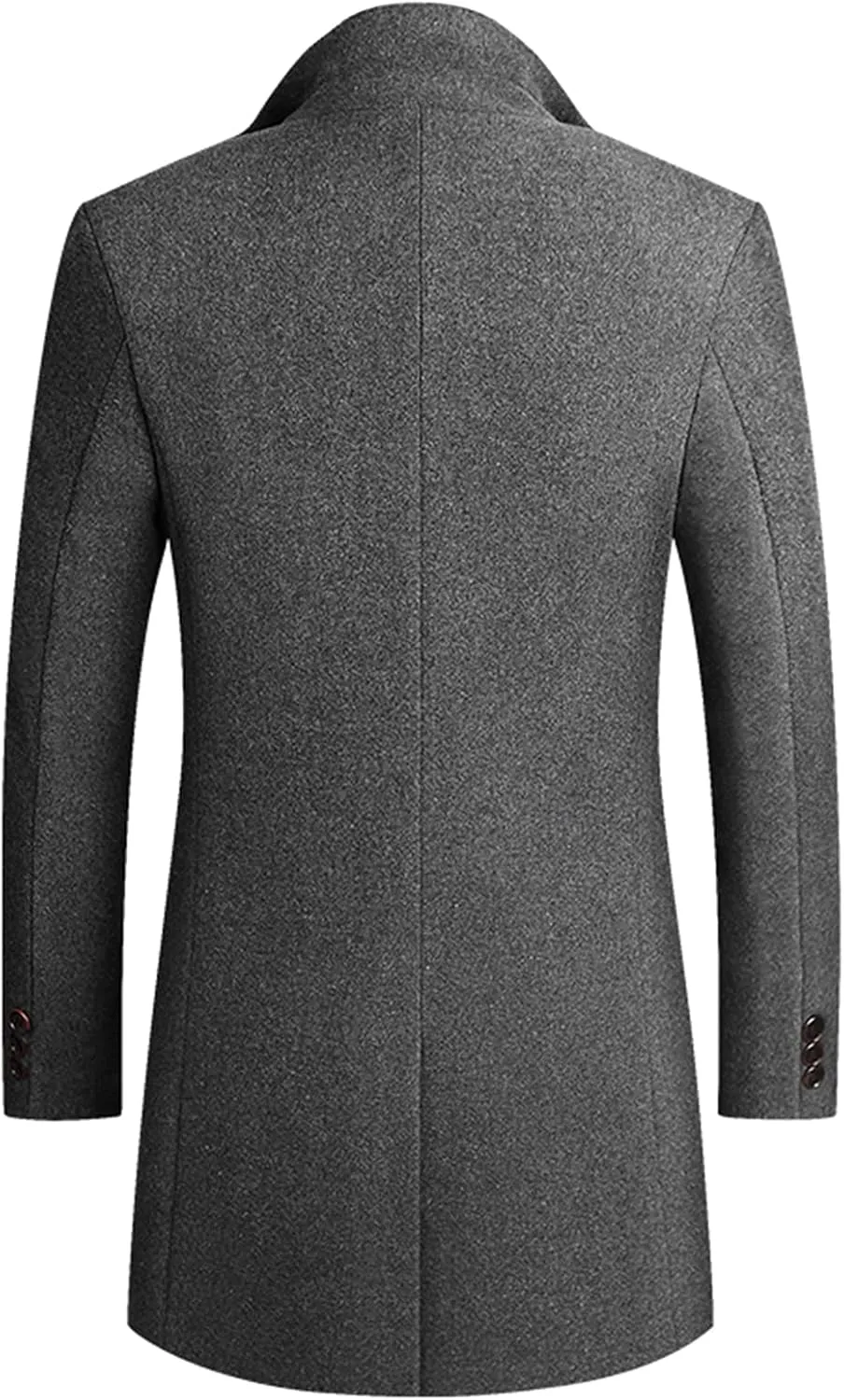 Lu's Chic Men's Single Breasted Trench Coat Button Down Overcoat Warm Dress Pea Coats