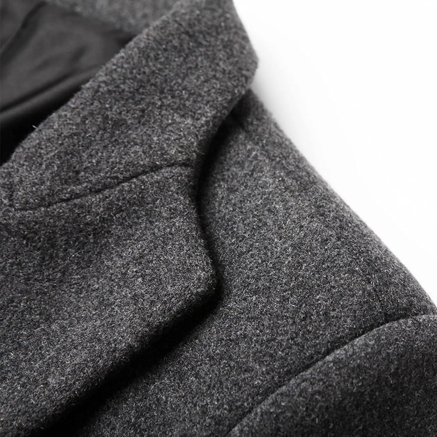 Lu's Chic Men's Single Breasted Trench Coat Button Down Overcoat Warm Dress Pea Coats