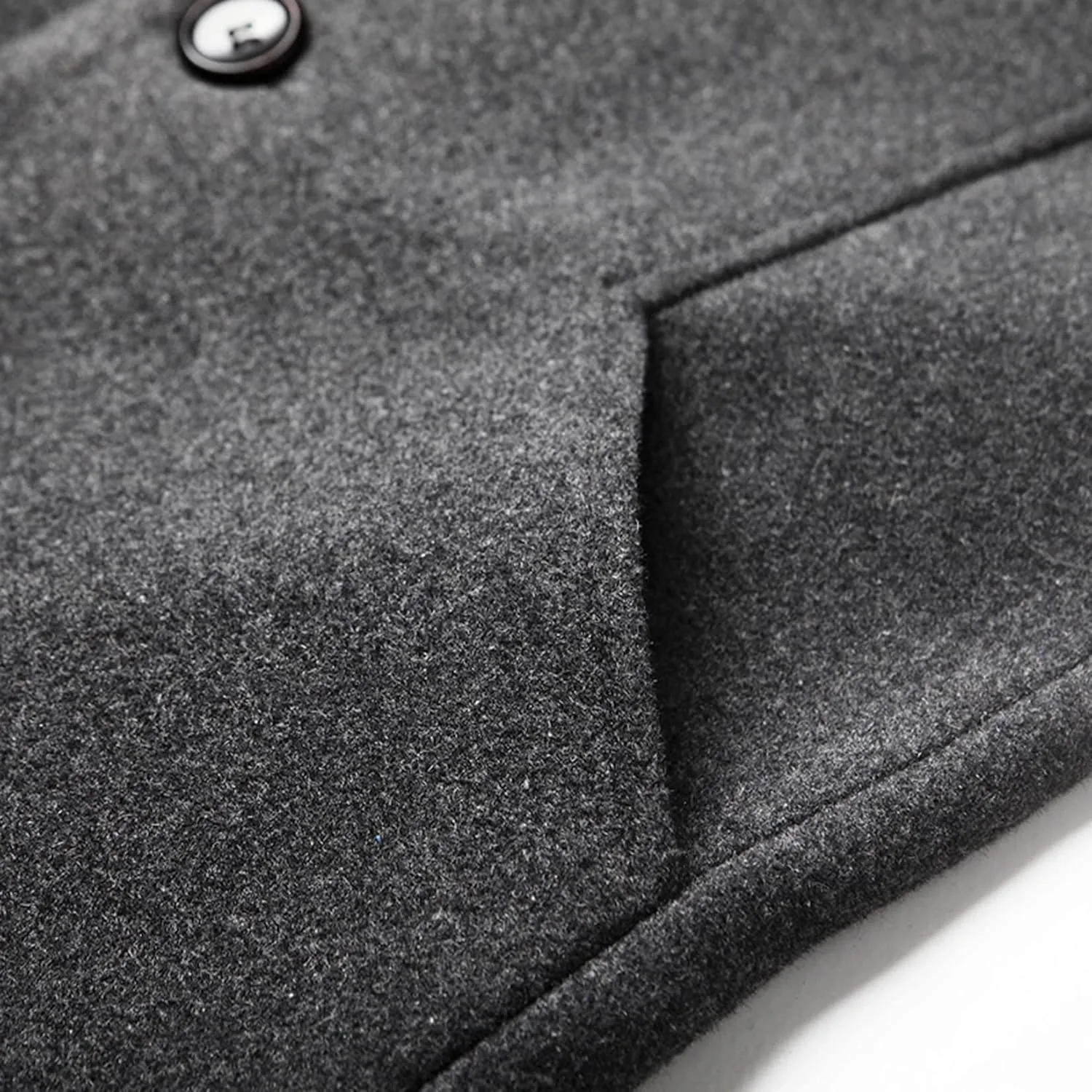 Lu's Chic Men's Single Breasted Trench Coat Button Down Overcoat Warm Dress Pea Coats