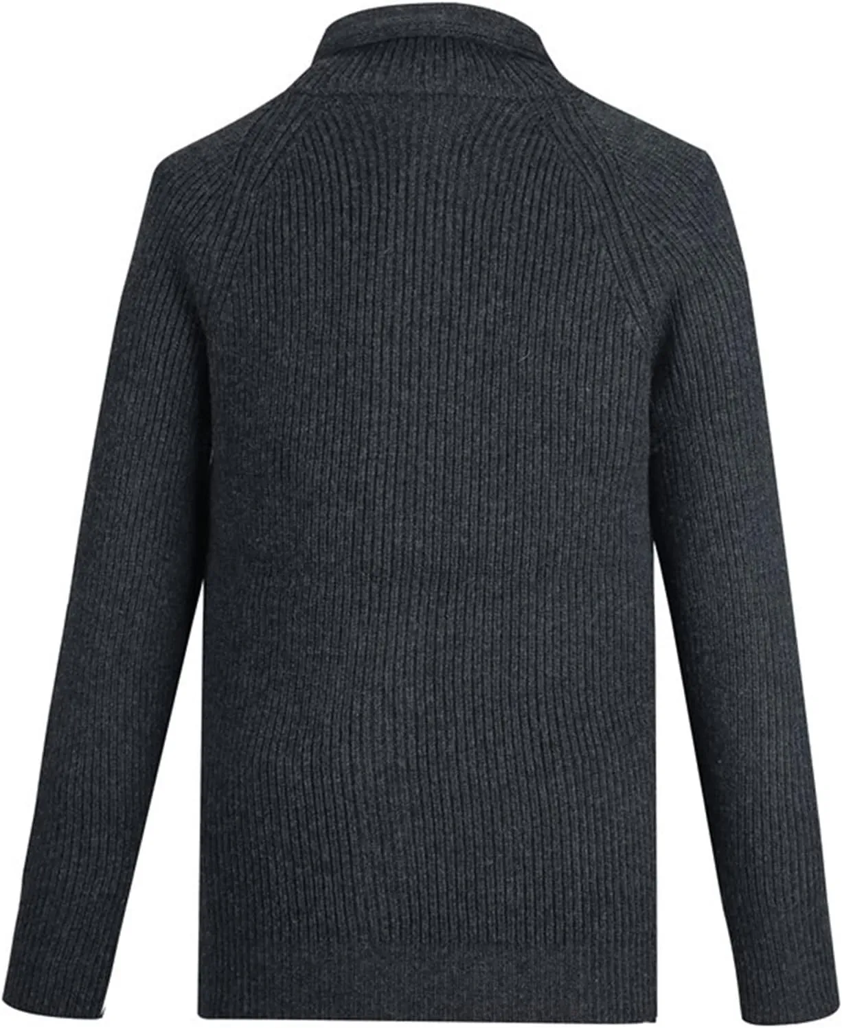 Men Shawl Collar Slim Cardigan Casual Thermal Knitted Sweaters with Pockets Soft Cotton Button Down Knit Sweater