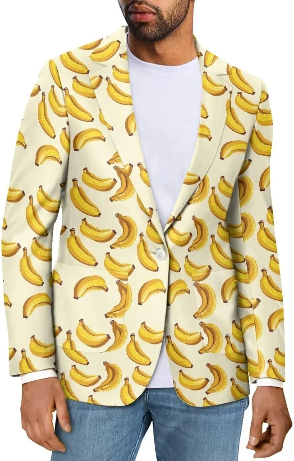 Men's Casual Blazer Long Sleeve Blazer Suit Soft Jackets with 2 Pocket One Button Business Jacket Size XS-5XL