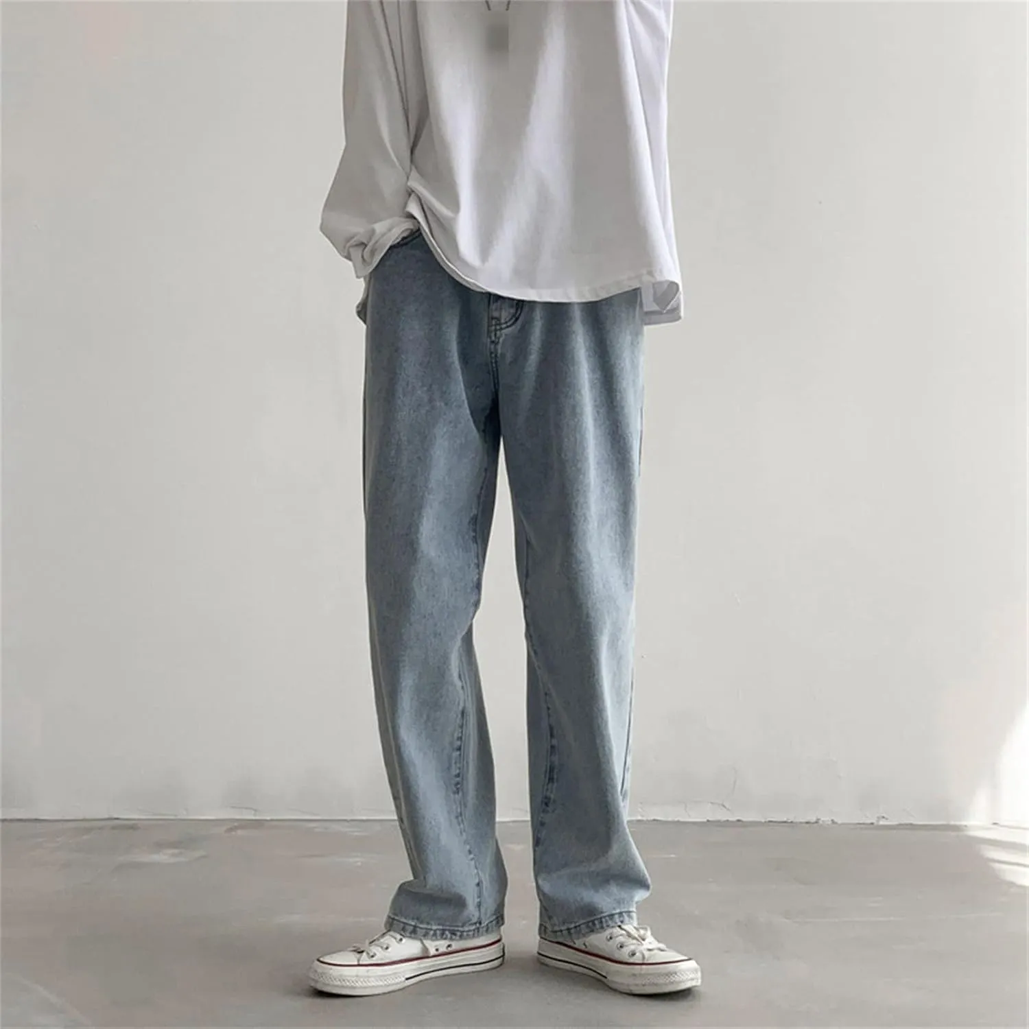 Men's Loose Fit Straight Leg Jeans Relaxed Fit Lightweight Denim Jeans Classic Regular Fit 5 Pockets Jean Pants