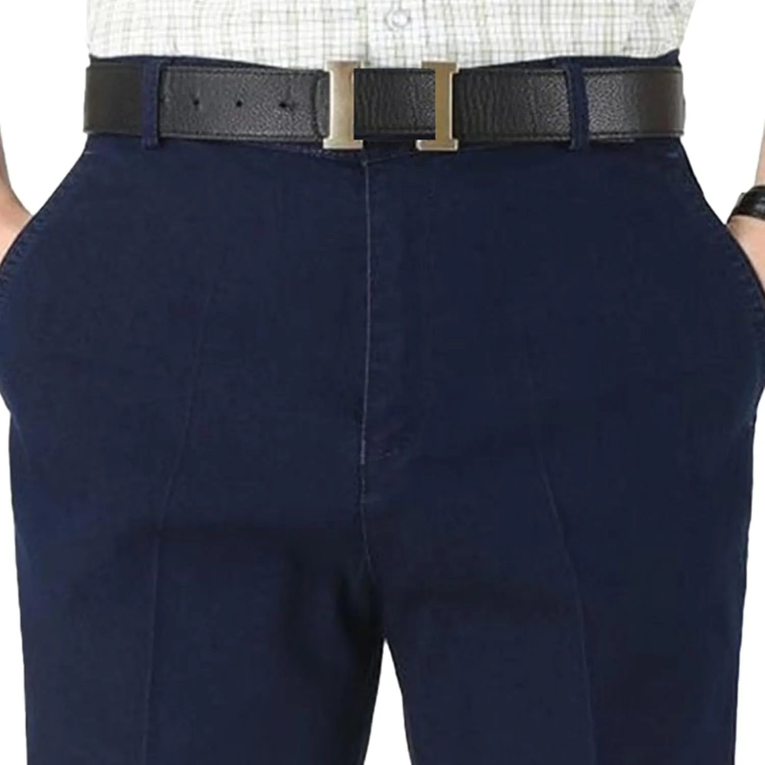 Men's Regular Fit Hight Waist Jeans Straight Leg Casual Loose Denim Pants Stretch Classic Comfort Jeans