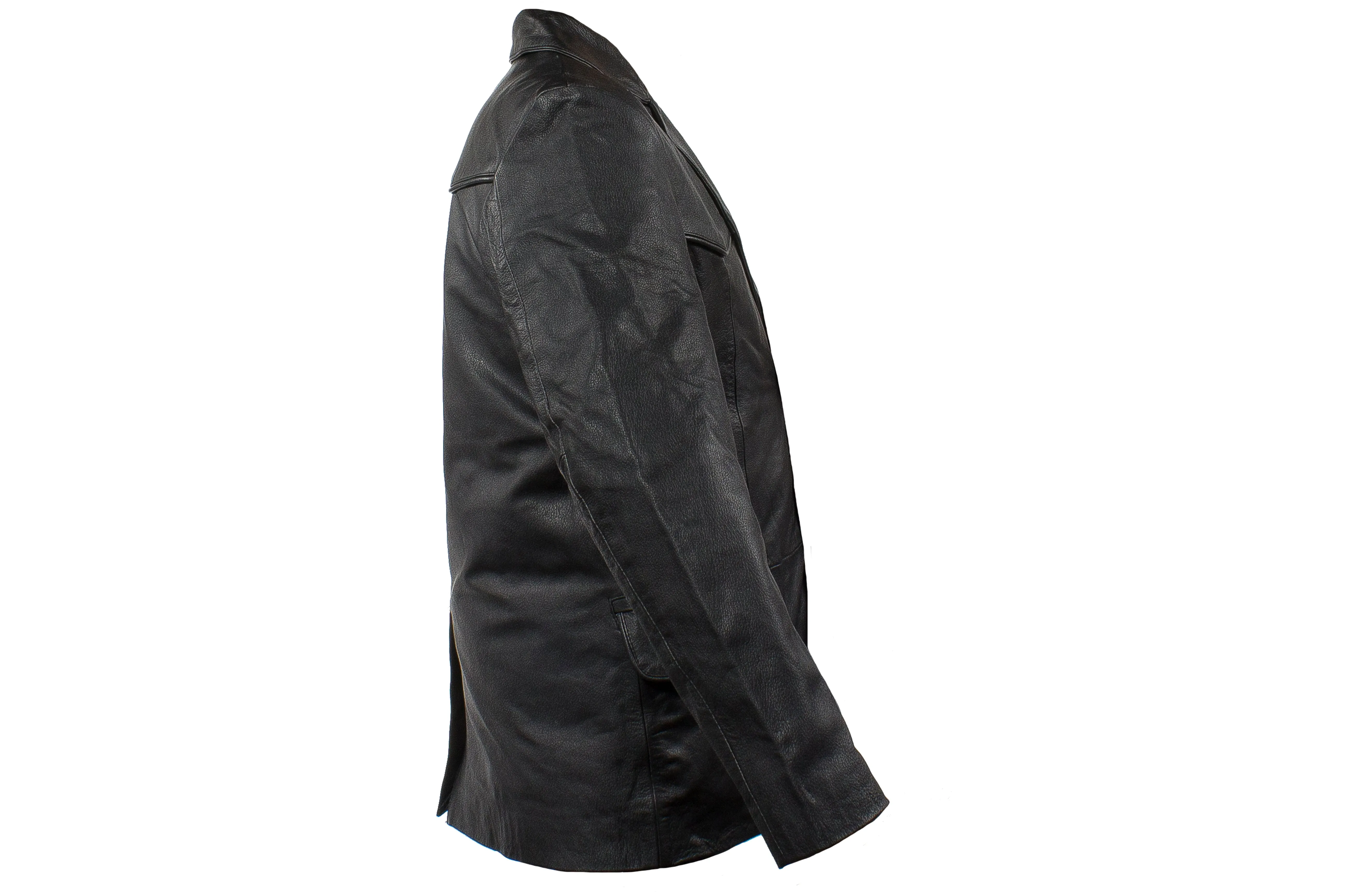 Mens Soft Naked Cowhide Leather Blazer