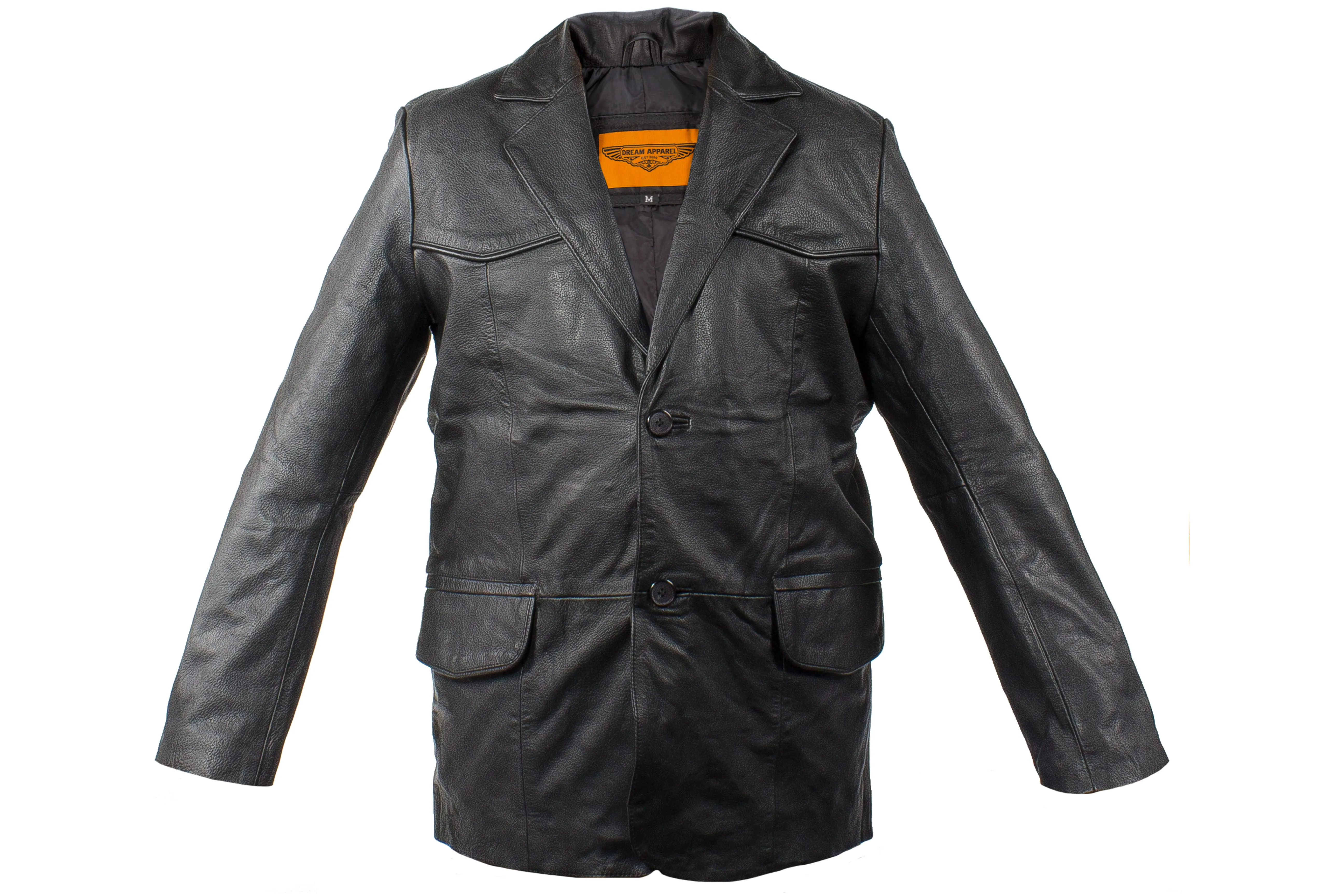 Mens Soft Naked Cowhide Leather Blazer
