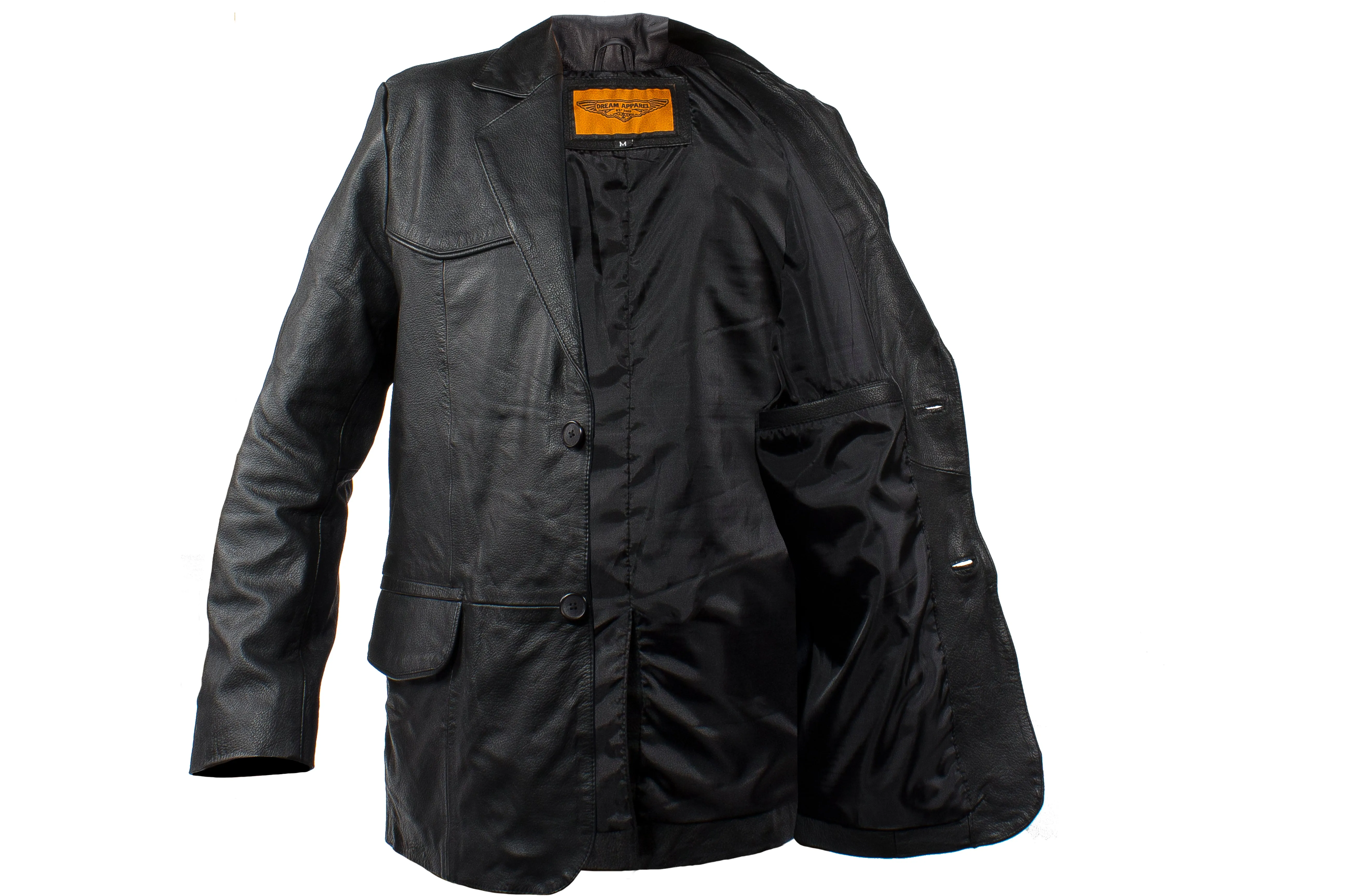 Mens Soft Naked Cowhide Leather Blazer