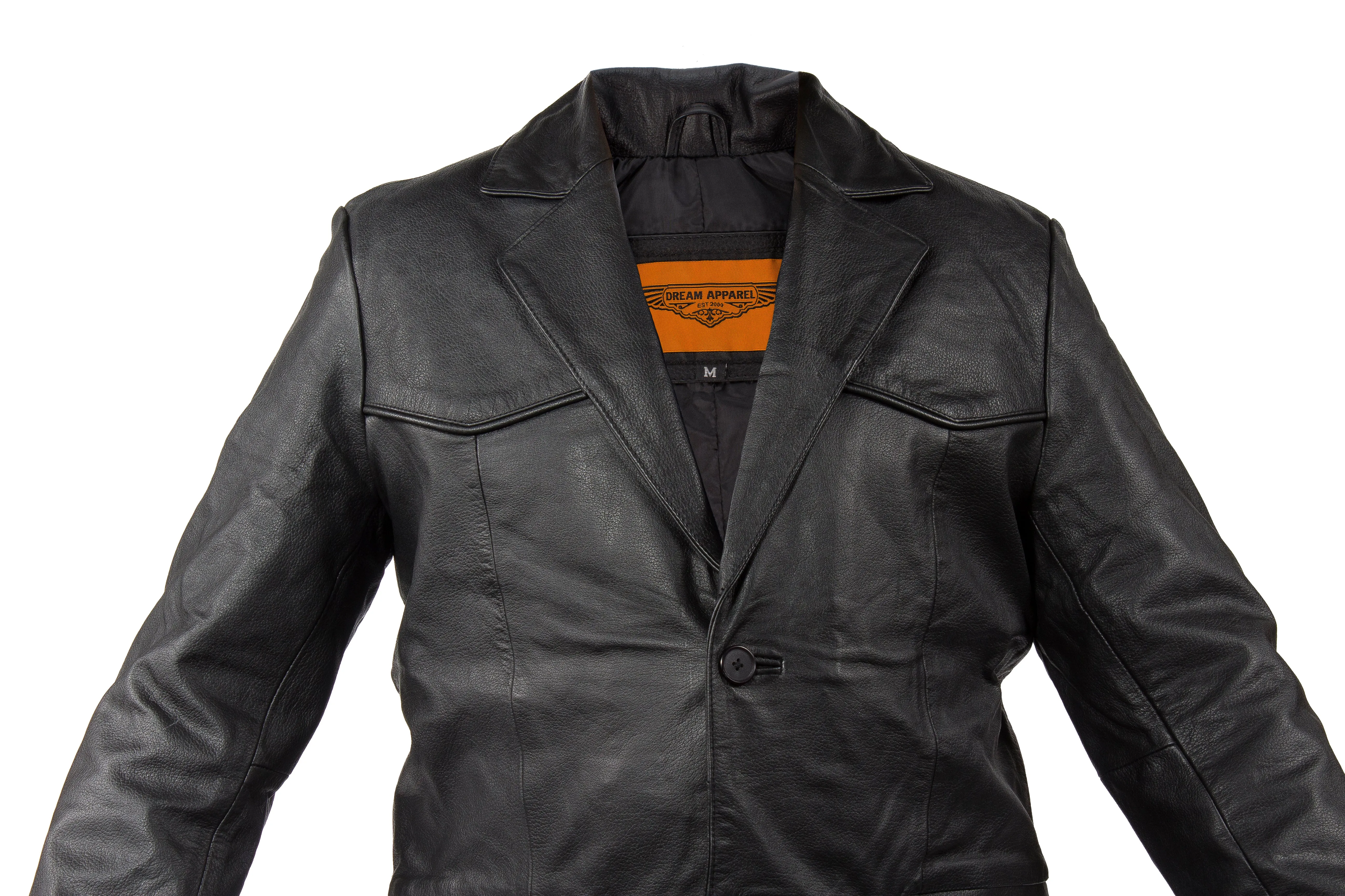 Mens Soft Naked Cowhide Leather Blazer