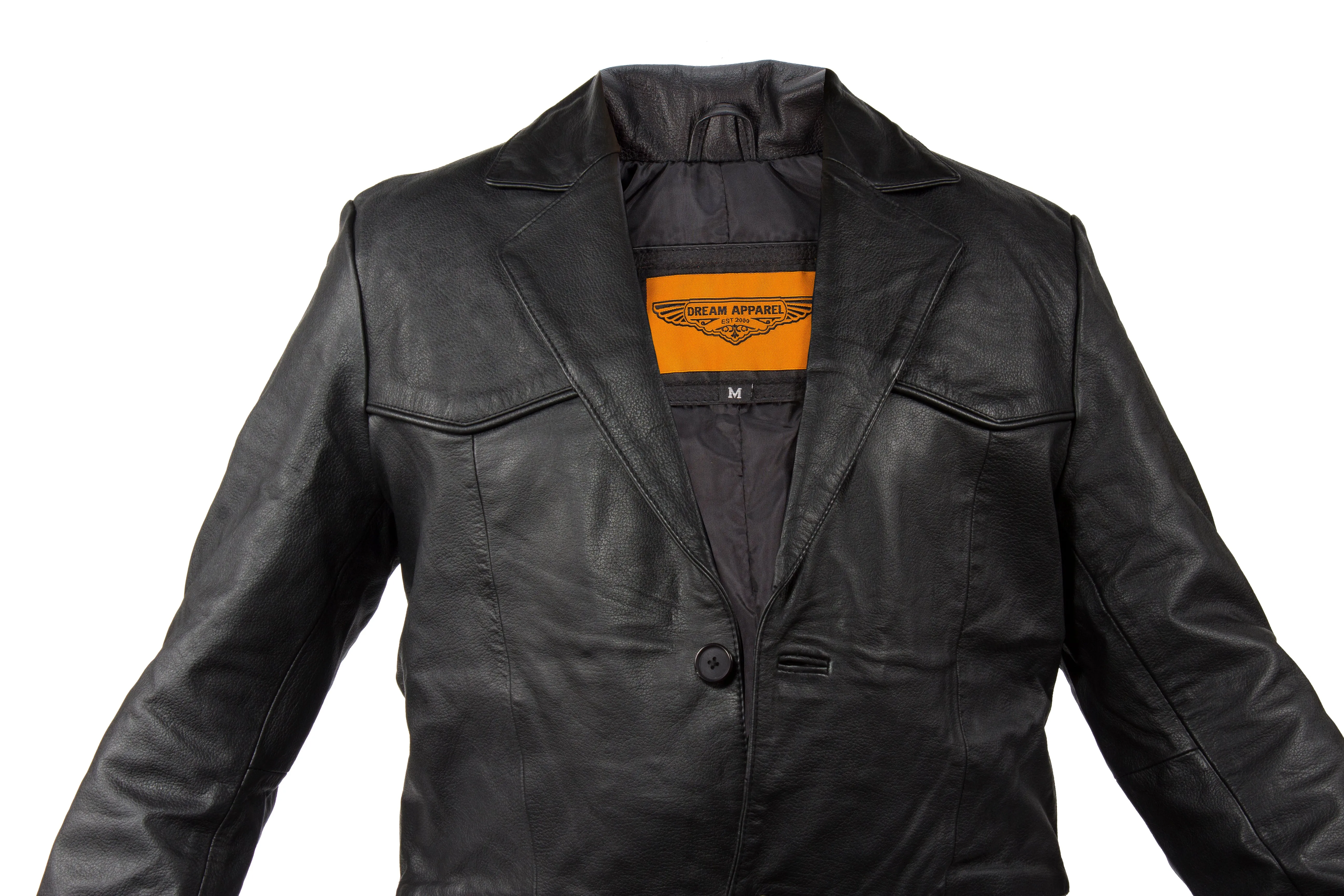 Mens Soft Naked Cowhide Leather Blazer