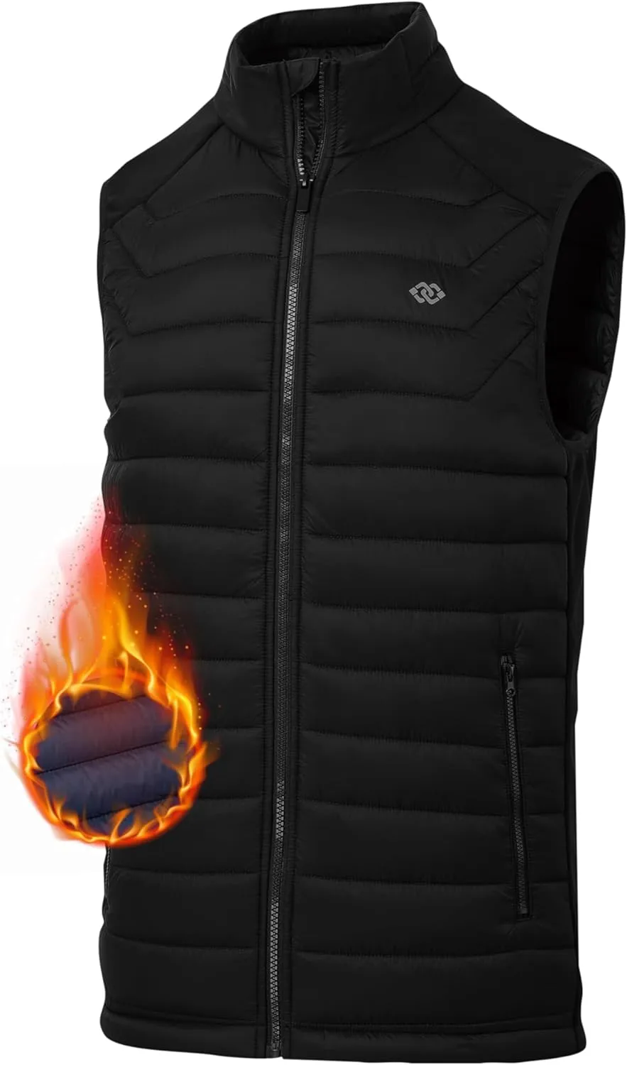 MoFiz Men's Vest Lined Puffer Vest Sleeveless Mock Neck Down Jacket Running Vest Travel Winter windbreak Coat