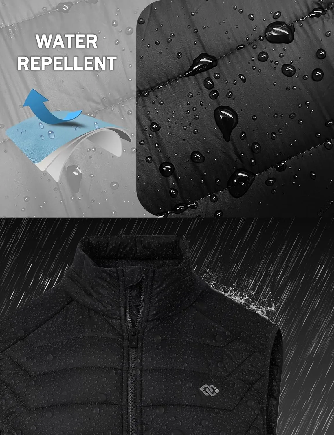 MoFiz Men's Vest Lined Puffer Vest Sleeveless Mock Neck Down Jacket Running Vest Travel Winter windbreak Coat