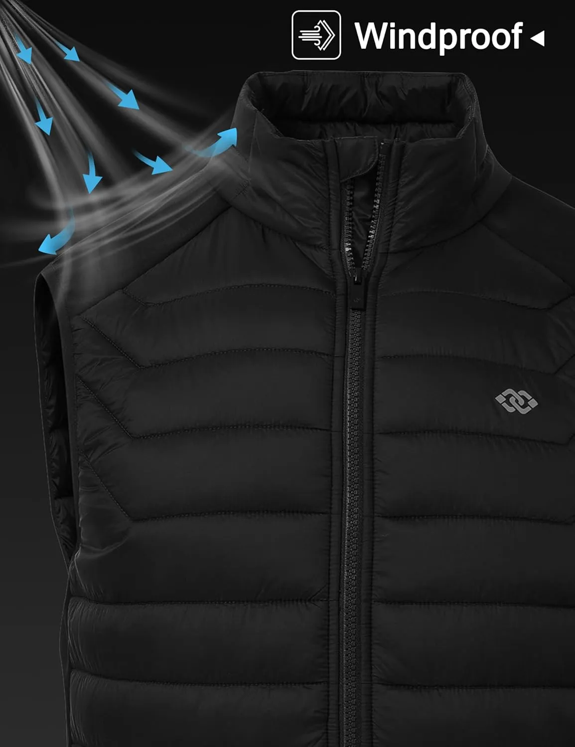 MoFiz Men's Vest Lined Puffer Vest Sleeveless Mock Neck Down Jacket Running Vest Travel Winter windbreak Coat