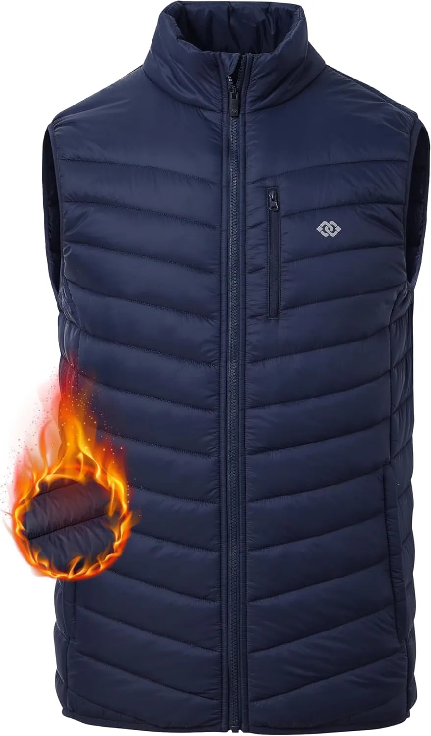 MoFiz Men's Vest Lined Puffer Vest Sleeveless Mock Neck Down Jacket Running Vest Travel Winter windbreak Coat