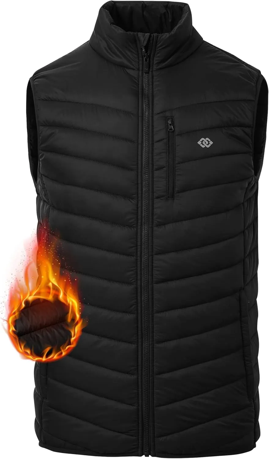 MoFiz Men's Vest Lined Puffer Vest Sleeveless Mock Neck Down Jacket Running Vest Travel Winter windbreak Coat