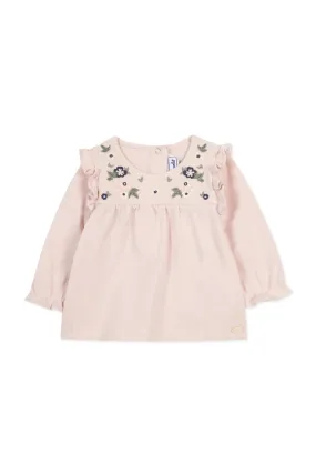 Pale Pink Embroidered Blouse - Tartine et Chocolat FW24