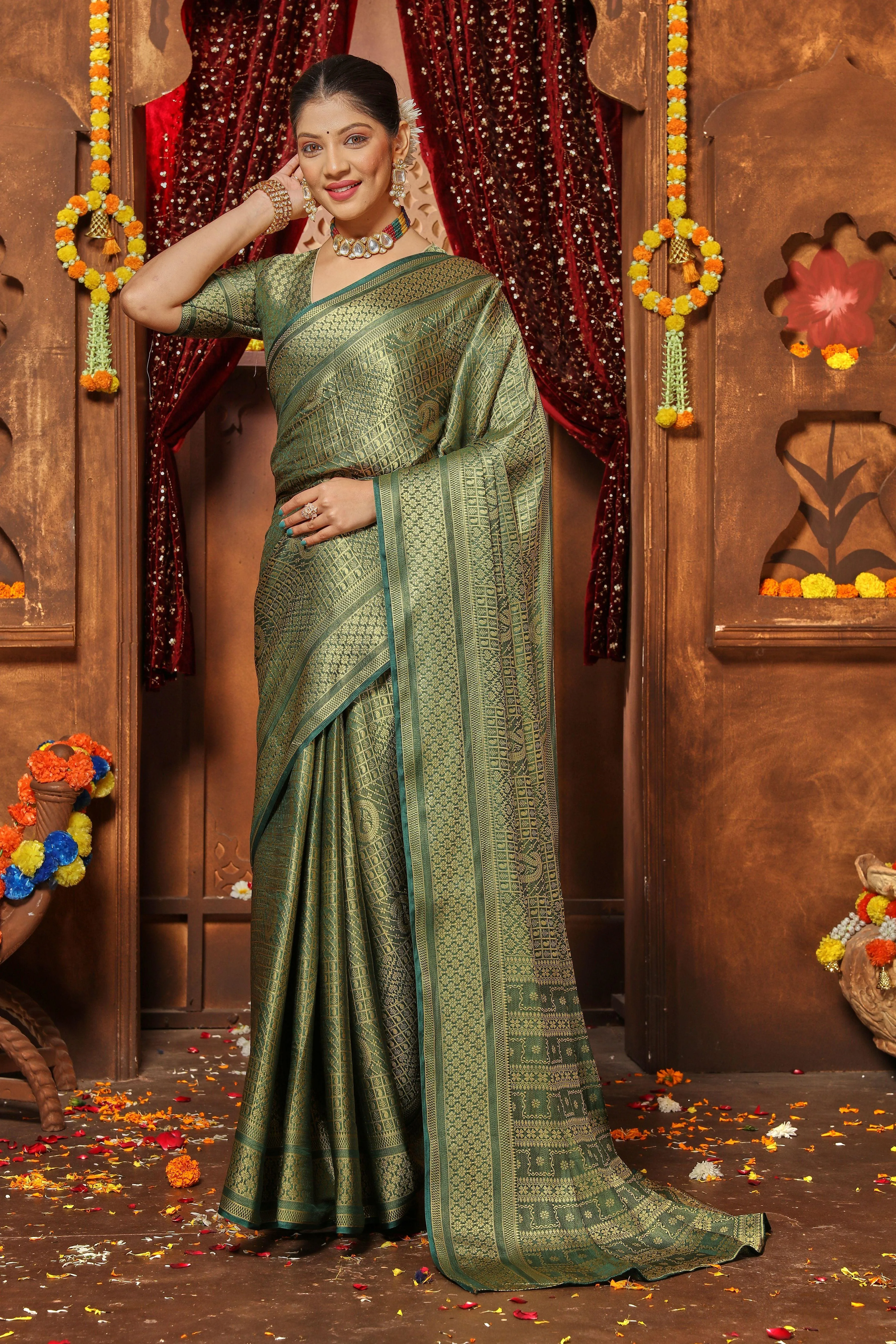 Refined Silk Fabrics: Full Zari Weave Splendor
