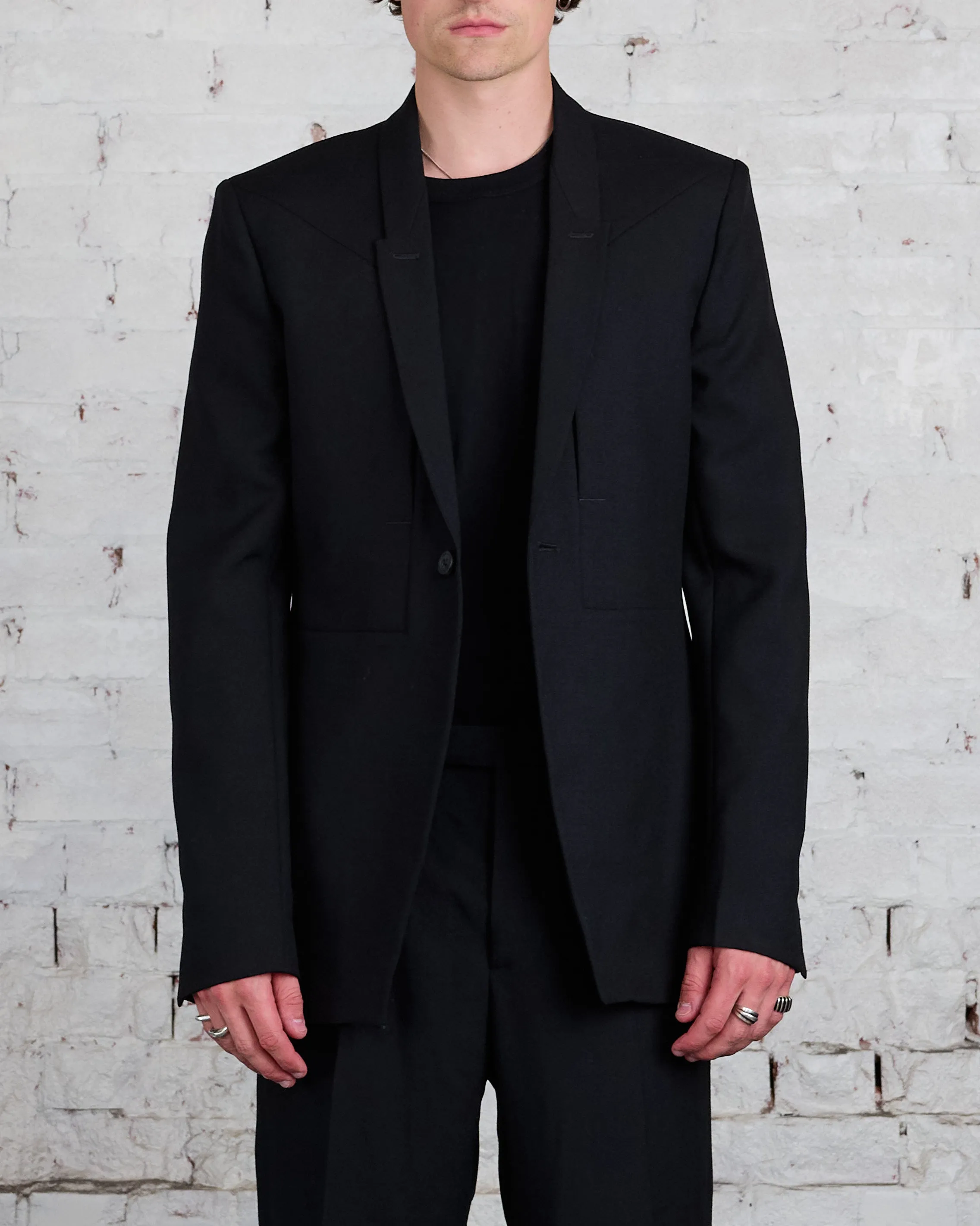 Rick Owens Fogpocket Soft Soft Blazer WGP Black
