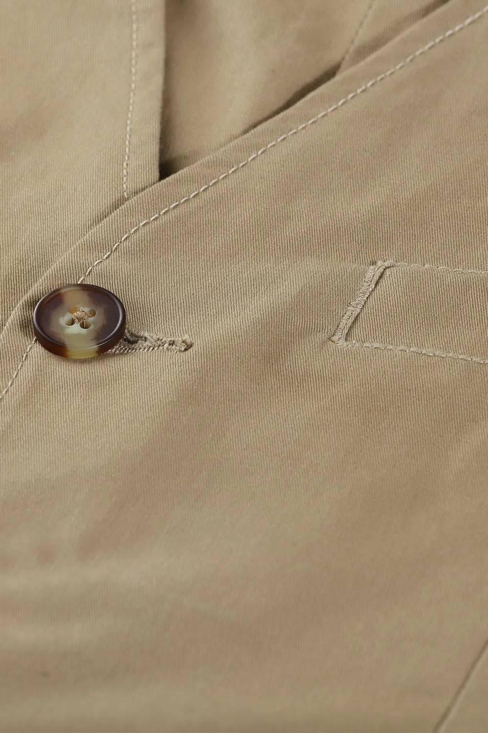 Sleeveless Lapel Khaki Jacket