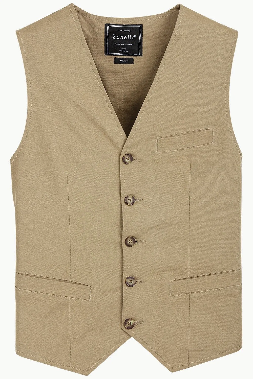 Sleeveless Lapel Khaki Jacket
