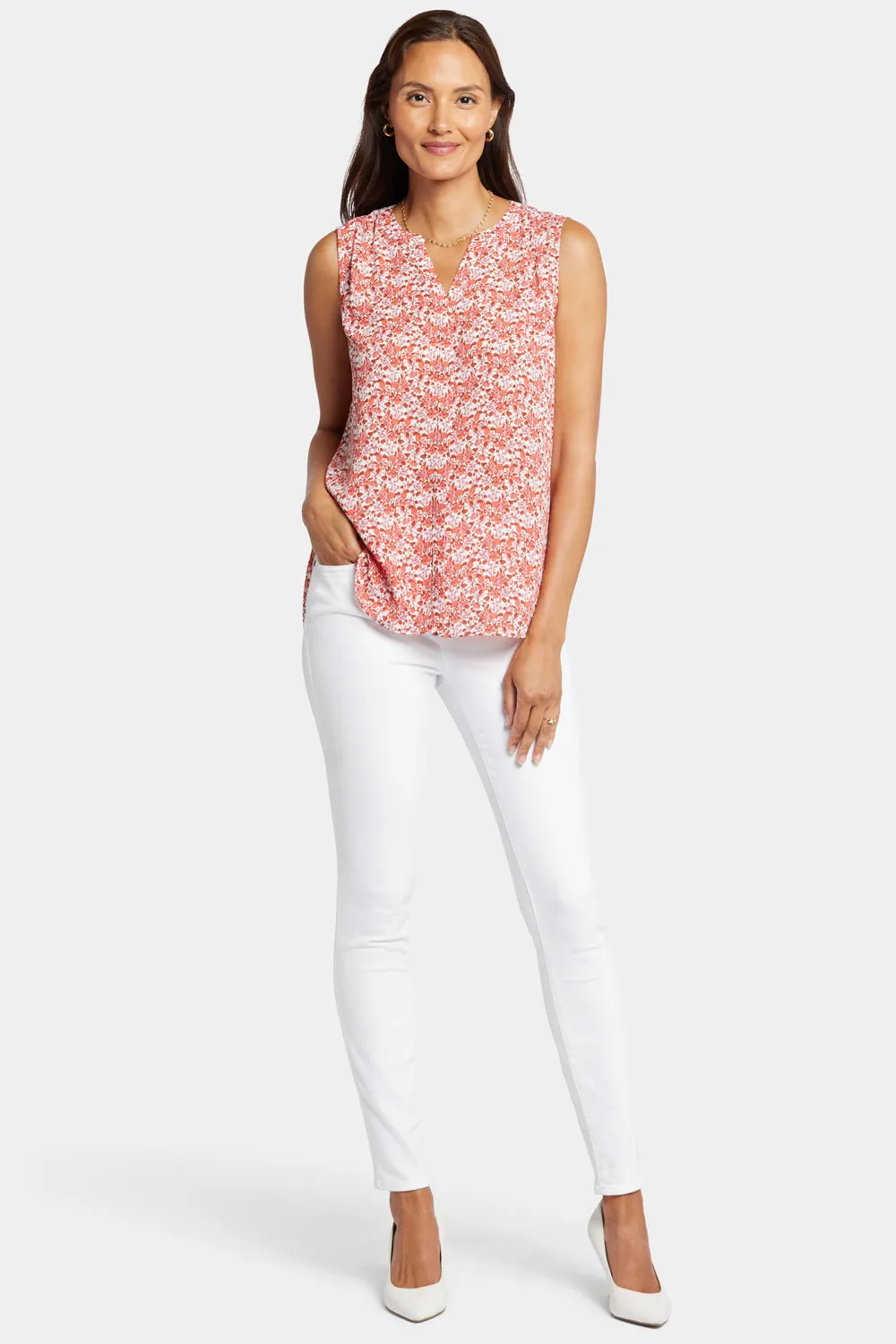 Sleeveless Pintuck Blouse  - Pollyanna