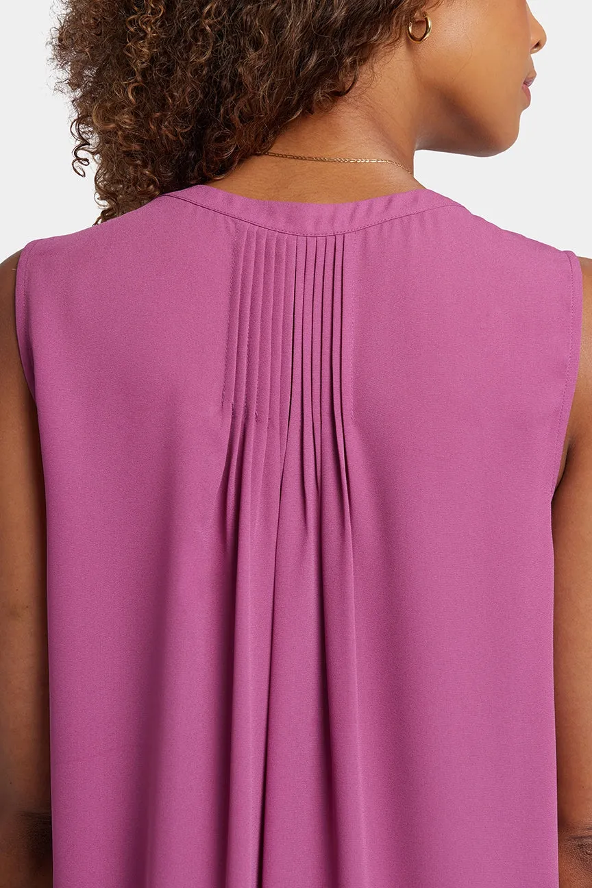 Sleeveless Pintuck Blouse | Red Violet