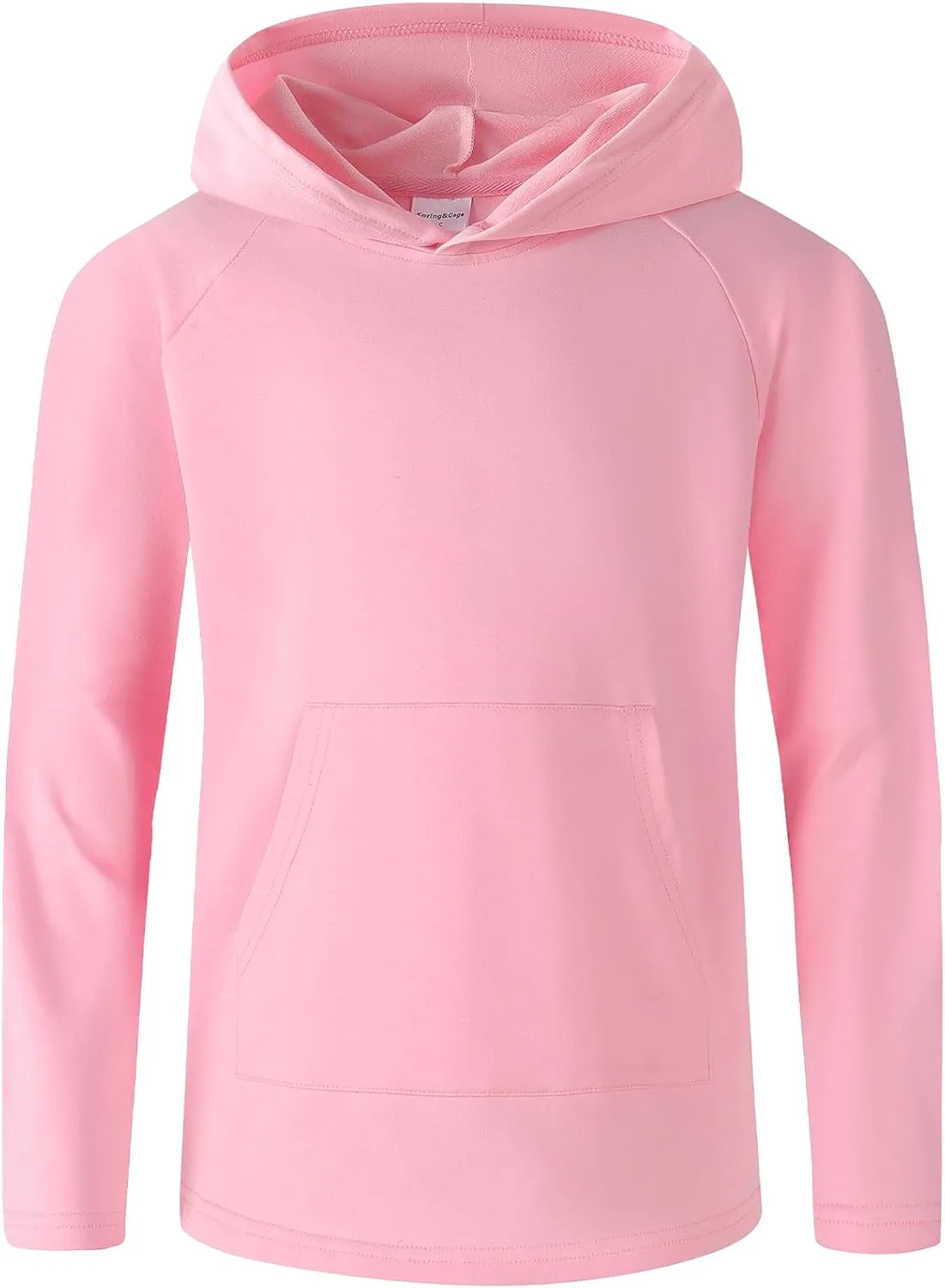 Spring&Gege Boys Light Weight Long Sleeve Hooded T-shirt Casual Solid Pullover Hoodie with Pocket