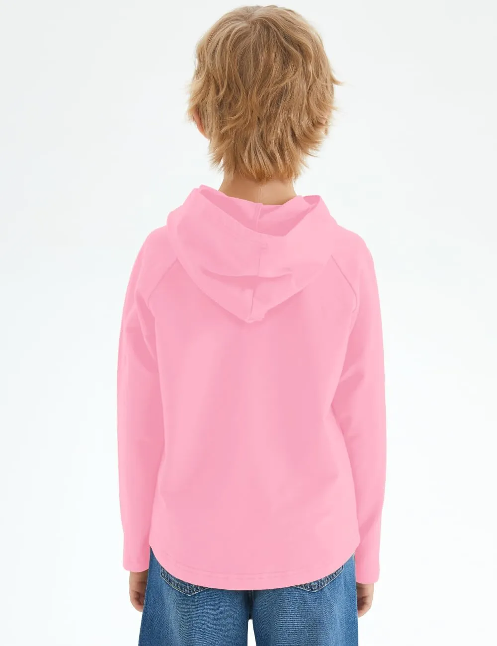 Spring&Gege Boys Light Weight Long Sleeve Hooded T-shirt Casual Solid Pullover Hoodie with Pocket