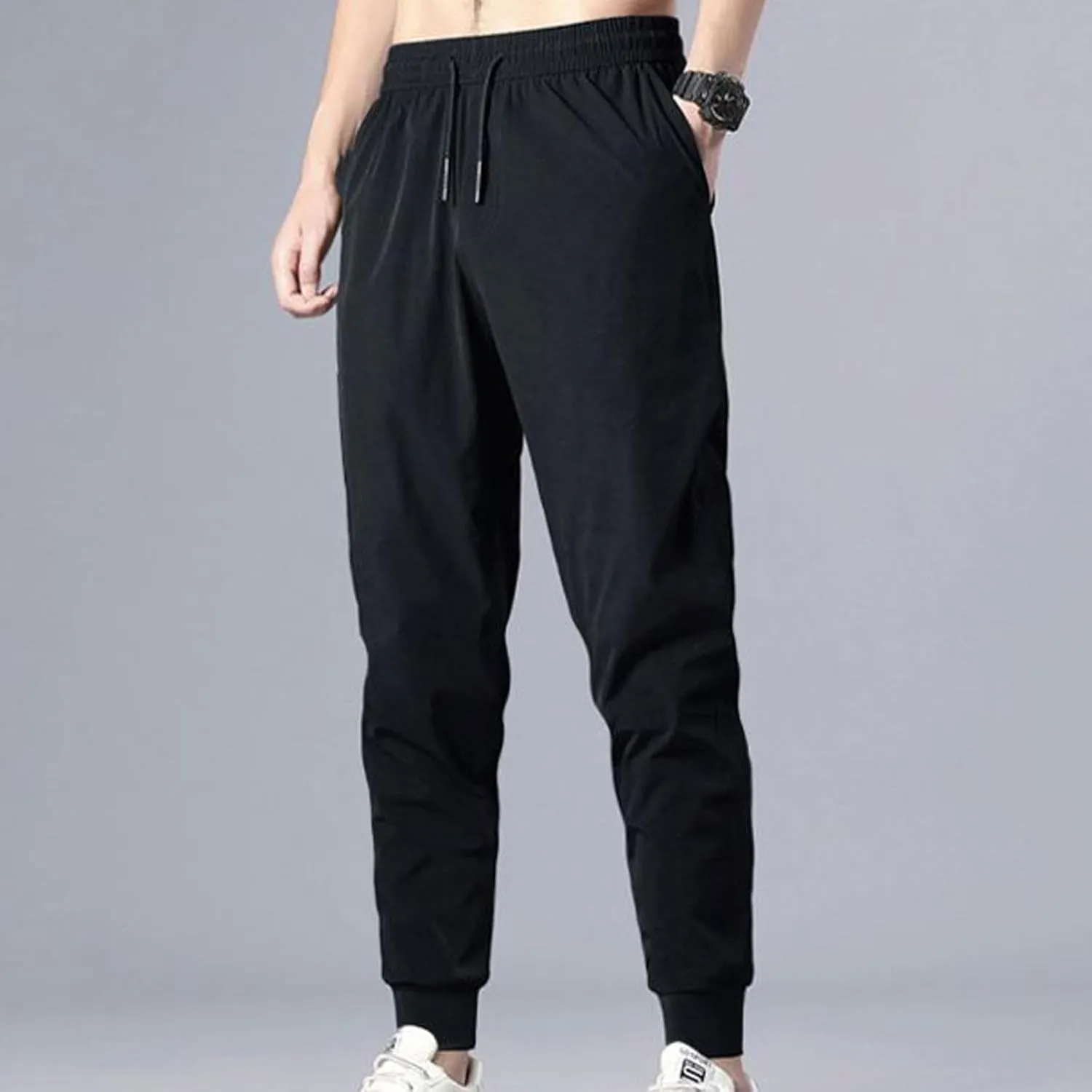 StretchActive Men's Quick Drying Workout Pants Comfortable Travel Joggers for Gym Running Casual Wicking Fabric