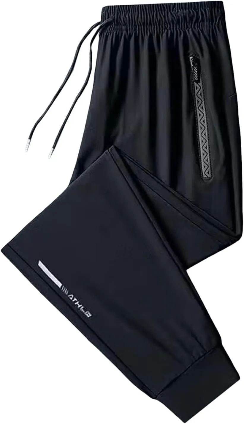 StretchActive Men's Quick Drying Workout Pants Comfortable Travel Joggers for Gym Running Casual Wicking Fabric