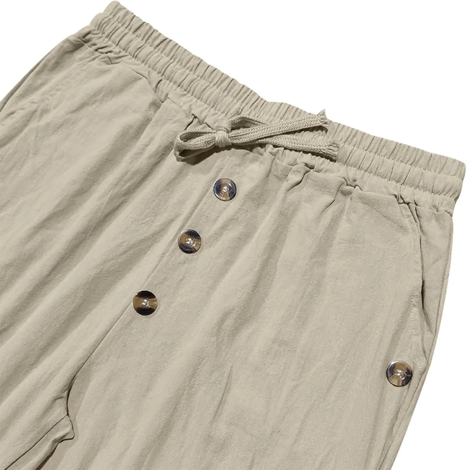 Summer Pants for Men 2025 Elastic Waist Drawstring Lightweight Casual Beach Pant Loose Fit Breathable Lounge Trousers