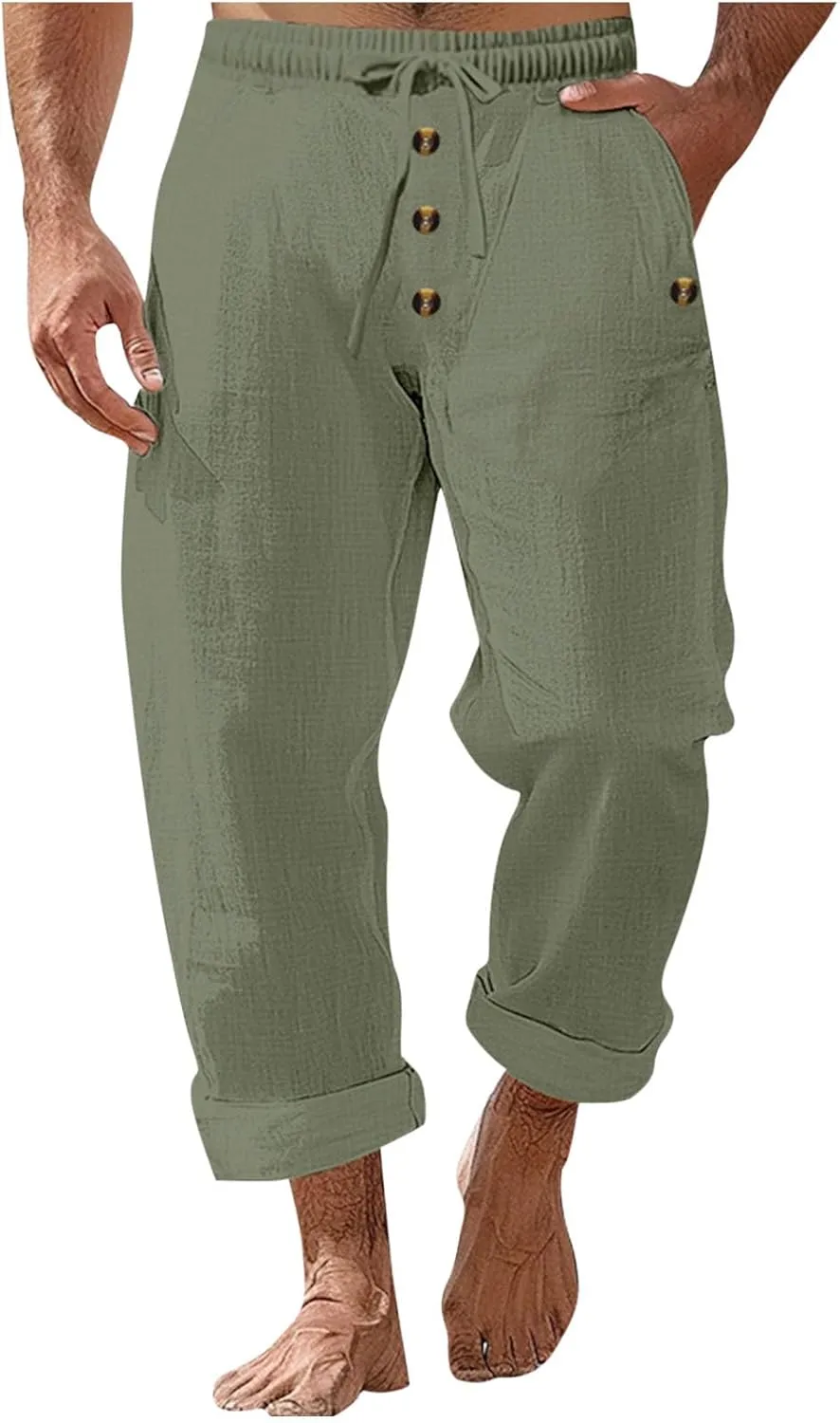 Summer Pants for Men 2025 Elastic Waist Drawstring Lightweight Casual Beach Pant Loose Fit Breathable Lounge Trousers