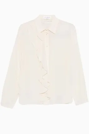 Victoria Beckham Ruffle Detail Blouse - Ivory
