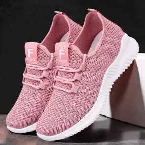 Womens Casual Sneakers Comfortable Breathable Shoes Lace-Up Summer Footwear