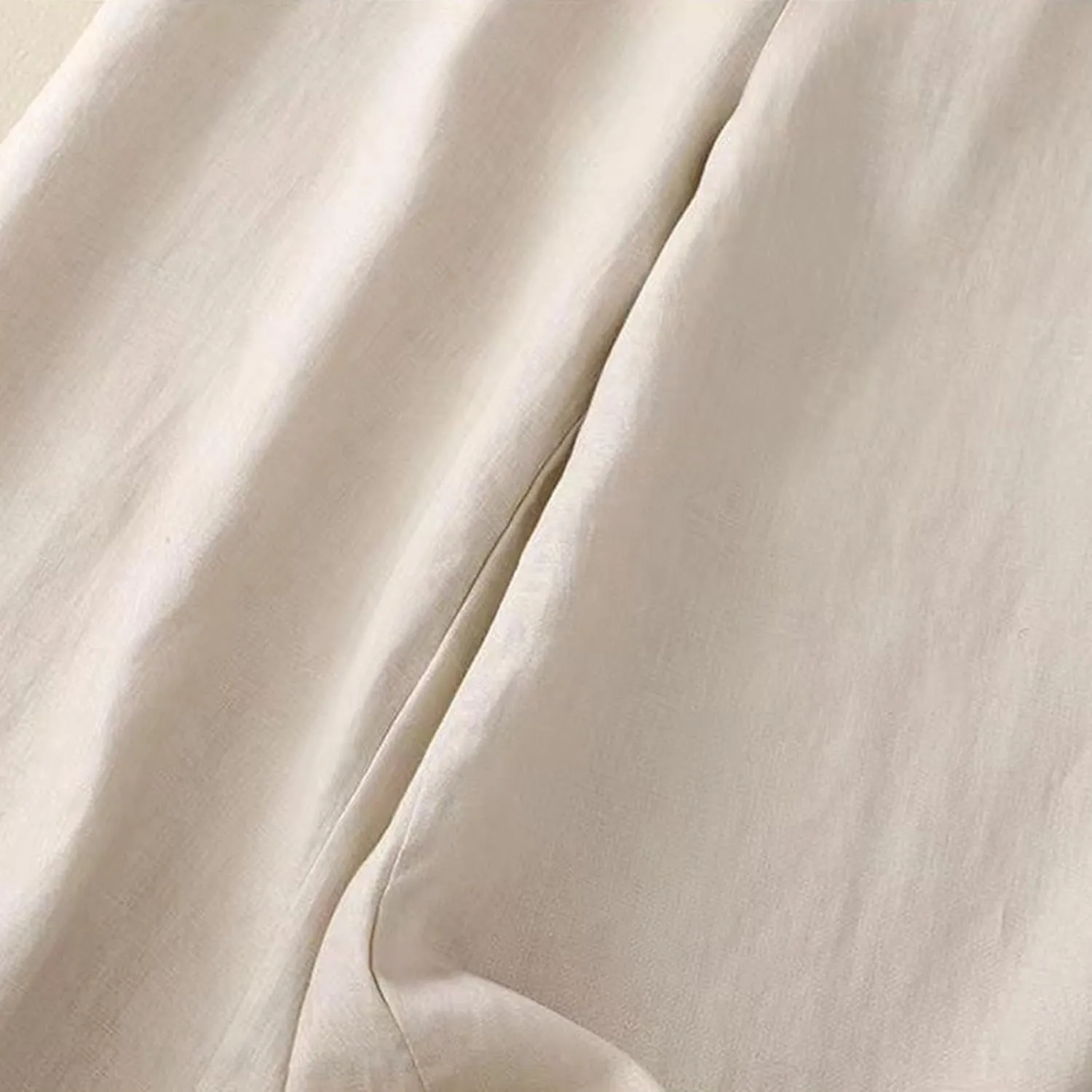 Women's Cotton Linen Palazzo Trousers Elastic Waist Wide Leg Capri Pants Summer Trendy Vacation Breathable Flowy Pant