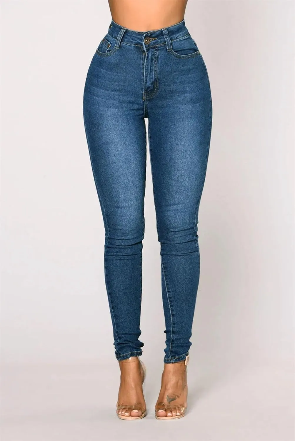 Women's High Waist Jeans Fashion Stretch Lightweight Skinny Hip Lifting Jeans